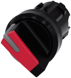 Przełącznik z możliwością podśw 22mm okrągły tworzywo czarny/czerwony 3SU1002-2BC20-0AA0