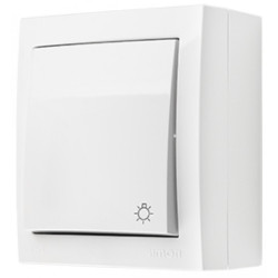 Przycisk odbijający "światło" SIMON Aquaclick natynkowy bryzgoszczelny IP44 biały 10AX Kontakt Simon ACS1/11