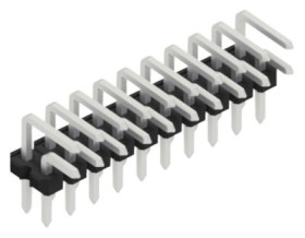 Pin header, 20 pole, pitch 2.54 mm, angled, black, SLLP404120Z