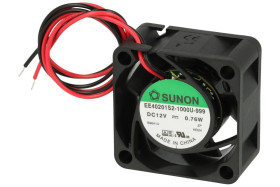 Wentylator; EE40201S2-1000U-999; 40x40x20mm; ślizgowe; 12V; DC; 0,76W; 13,01m3/h; 21dB; 73mA; 6000RPM; 2 przewody; Sunon; RoHS;