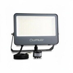 Naświetlacz LED LUMILED TRINOX 100W 11000lm CCT IP65 Szary Czujnik Ruchu i Zmierzchu Klasa E 3 Lata Gwarancji