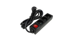 Przedłużacz 3 Gniaz. 3M Z/U Z Wyłącznikiem Czarny