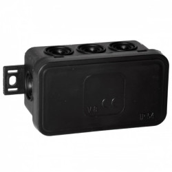 Puszka n/t CLICK, IP54, 8 przepustów, 80x45x41mm, czarna, 100 szt.,OR-JB-13805/B/100