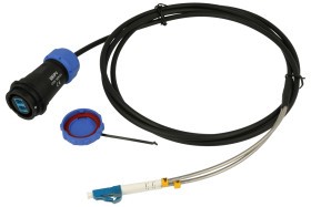 Gniazdo z przewodem; LC; SY2511C/SLC-2M; wtyk LC z przewodem 2m; proste; czarny; skręcane; IP67; plastik; Weipu; RoHS