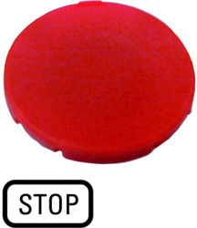 Button plate, round, Stop, for pushbutton, 218194