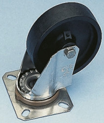 Koło samonastawne średnica kabla 100mm Płyta LAG 150kg wysokość całkowita 128mm