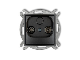 MINI Gniazdo antenowe RTV przelotowe 9dB grafitowy 11MG9P KARLIK