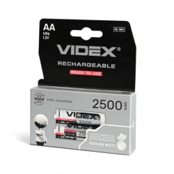 Akumulator Niklowo Wodorkowy 2500mAh AA 2szt. VIDEX