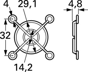 Metal protection grille, (L x W x H) 40 x 40 x 4.8 mm, FG40