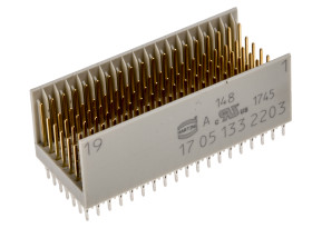 Złącze typu Backplane Har-Bus HM Series 2mm Pitch 133-pinowe 7-rzędowe Męski, Wtłaczane Terminal, 1A Przewlekany HARTING