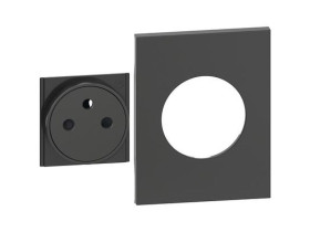 LIVING NOW Plakietka gniazda płaskiego 2P+Z - 3 moduły - czarna KG55M3F LEGRAND