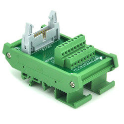 ELECTRONICS-SALON IDC-16 DIN Rail Mounted Interface Module, Breakout Board, Terminal Block.