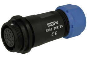Gniazdo; SP2111C/S15II-1N; 15 torów; lutowany; 0,75mm2; 7-12mm; SP21; na przewód; IP68; 5A; 500V; Weipu; RoHS; SP2111/S15II-1N