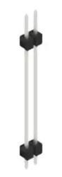 Pin header, 2 pole, pitch 2.54 mm, straight, black, 10056924