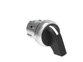 Przełącznik 3 pozycyjny 1-0-2 metalowy z samopowrotem z pozycji 2 do 0 fi22mm pokrętło długie LPSS233