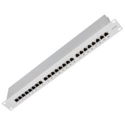 LogiLink NP0060 Patch panel 24 ports 483 mm (19") CAT 6A 1 U Grey