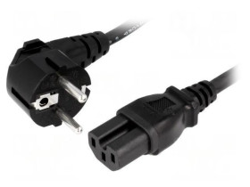 SN313-3/10/1.8B Kabel: 3x1mm2, CEE 7/7 (E/F) wtyk kątowy,IEC C15 żeński, guma