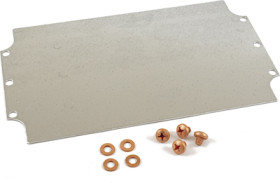 Mounting plate, steel, (L x W x H) 243 x 143 x 1 mm, natural, for 1590ZGRP162, 1590ZGRP162PL