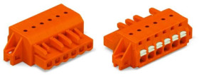 Socket header, 3 pole, pitch 5.08 mm, angled, orange, 2231-303/031-000