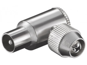 Współosiowa wtyczka kątowa z mocowaniem...