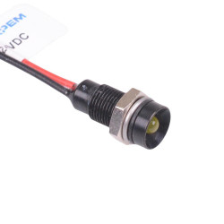 Q6R5BXXY24E-X0781 Yellow Recessed 6mm 24VDC LED Panel Indicator IP67 APEM