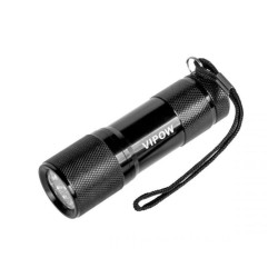 LATARKA DIODOWA RĘCZNA 9-LED ALUMINIOWA CZARNA VIPOW