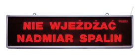 Tablica ostrzegawcza LED podświetlana pulsująca syrena zasilanie 230V Gazex NIE WCHODZIĆ NADMIAR SPALIN/ Gazex TP-4.s/H1