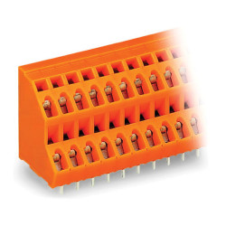 WAGO 736-304 2x4 Pole 5mm 21A 45° Double Deck PCB Terminal Block Orange