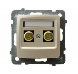 Karo Gniazdo głośnikowe pojedyncze ecru perłowy GGN-1S/m/42