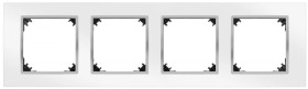 VESTRA ramka czterokrotna biały/chrom 3874-26
