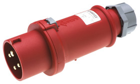 Złącze przemysłowe - zasilające 16A Wtyczka 400 V 4P Męski MENNEKES Czerwony Montaż na kablu IP44