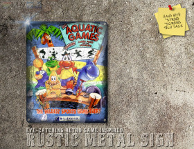 Rustic Amiga Game James Pond Aquatic Games Box Artwork Metal Sign [658]