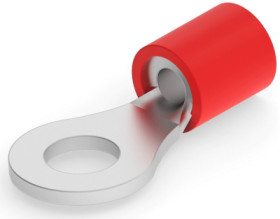 Insulated ring cable lug, 0.26-1.65 mm², AWG 22 to 16, 3.68 mm, M3.5, red, 2-36151-2
