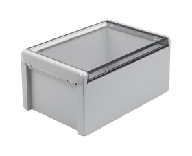 Obudowa Poliwęglan V0 szerokość zew. 170 mm długość zew. 271 mm wys. zew. 120 mm Bopla IP66, IP68 Jasnoszary