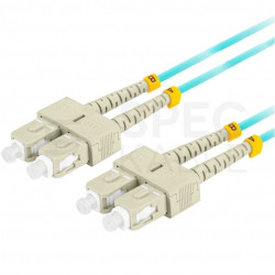 Patchcord światłowodowy MM SC/UPC-SC/UPC duplex 3mm OM3 aqua 1m LANBERG