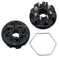 Podstawka oktal do chassis ebonit Silver pins brązowa