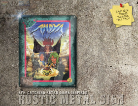 Weathered Look Amiga Game Apidya Box Artwork Metal Sign [657]