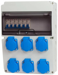 Rozdzielnica stacjonarna 11M 6x230V +zabezpieczenia IP66 SW006C006/3F