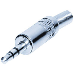TruComponents 202649 3.5 mm audio jack Plug, straight,Pins:3 Stereo Silver