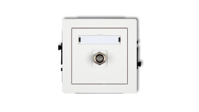 Deco Gniazdo Antenowe Pojedyncze Typu F (Sat) Niklowany Biały Dgf-1