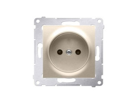 SIMON 54 Gniazdo pojedyncze bez uziemienia złoty mat z przesłonami DG1Z.01/44 KONTAKT SIMON