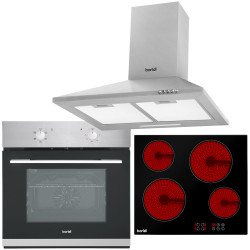Baridi DH188 Integrated Ceramic 4 Zone Hob, Fan Oven &amp; Cooker Hood