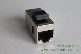 Adapter keystone przejściówka kątowa RJ45-RJ45 kat.6 FTP