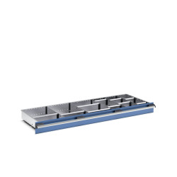 Zestaw przegródek Ściana działowa Srebrny Blacha stalowa for use with Szuflady, Dimensions1300 X 525 X 100mm Bott