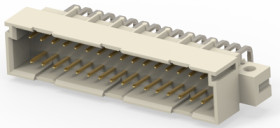 Male connector, type C, 96 pole, AC, pitch 2.54 mm, solder connection, angled, gold-plated, 384210-E