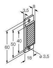 Odbłyśnik Turck BRT-40X18A 3044991 1 szt.