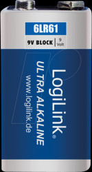 6LR61B1 Alkaline battery, 9 V block, pack of one