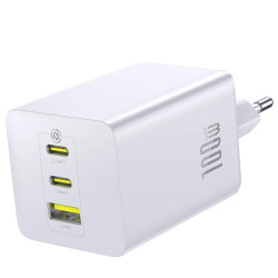 Ładowarka Sieciowa Baseus 100W EnerFill FE11 2 x USB-C / USB-A Biała
