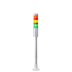 Wieża sygnalizacyjna Patlite LR4 3 -elementowy LED Sygnalizator akustyczny Stały 24V dc 90 dB Uchwyt, Kabel, Podkładka