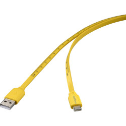 Renkforce RF-6721076 USB cable USB 2.0 USB-C plug USB-A plug 1m Yellow